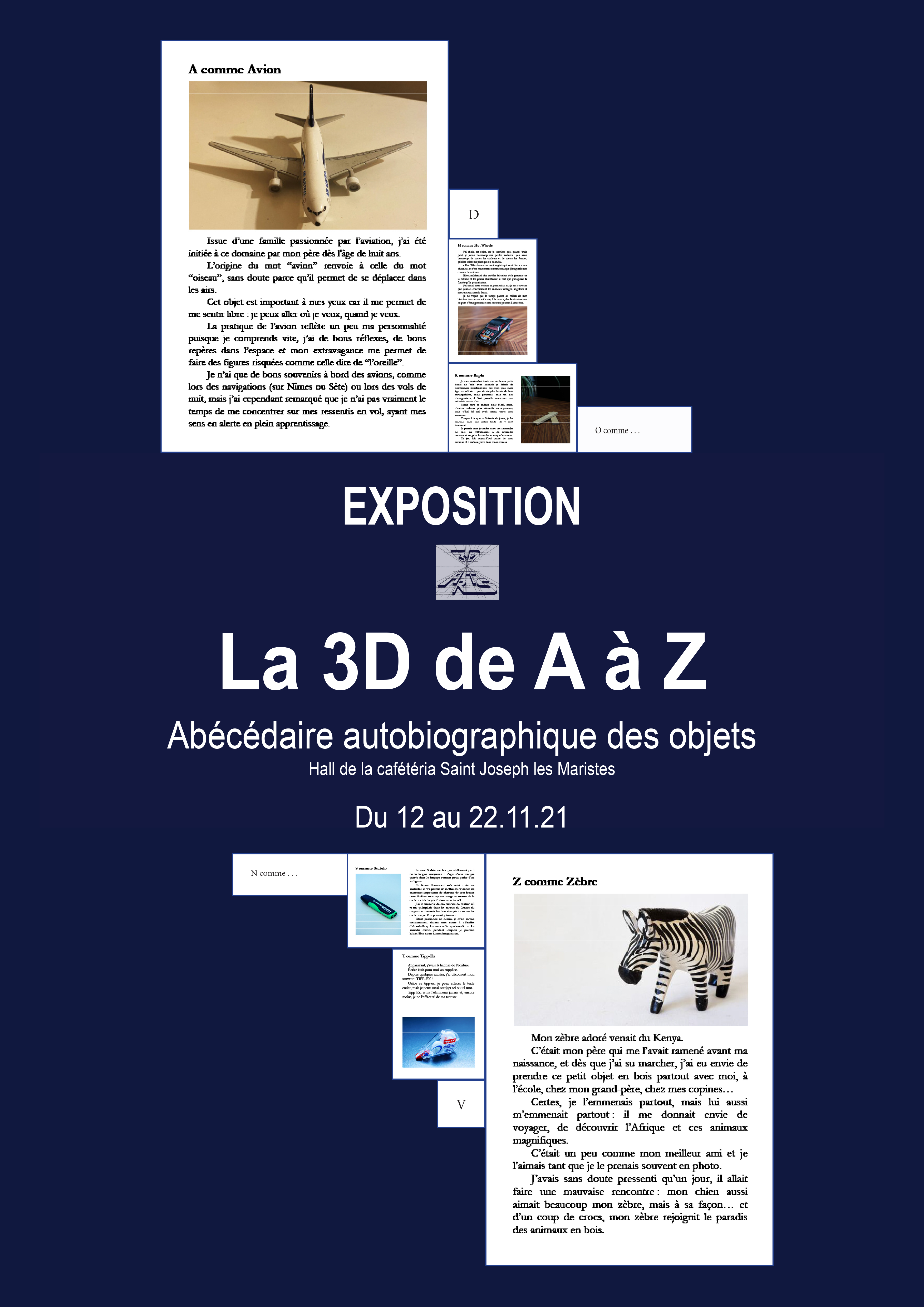 Visuel : EXPOSITION  – « La 3D de A à Z (autobiographie des objets) »  
