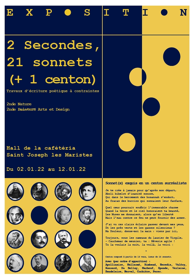 Visuel : EXPOSITION – « 2 Secondes, 21 sonnets (+ 1 centon) »
